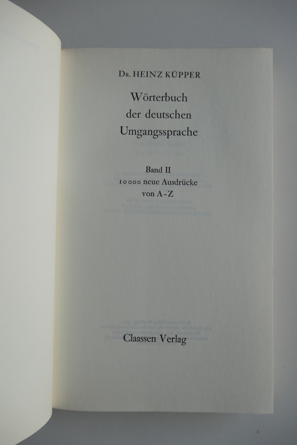 Wörterbuch der deutschen Umgangssprache.“ (Heinz Küpper) – Buch